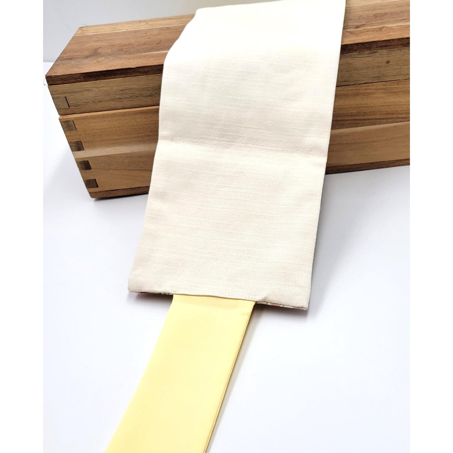 Ceinture réversible Musubi en coton - Pivoine et Chrysanthème