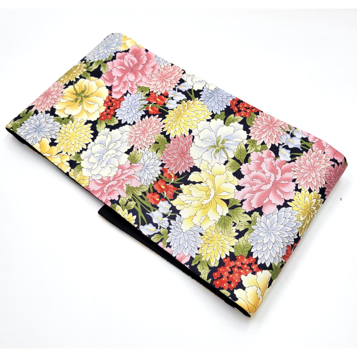 Ceinture réversible Musubi en coton - Pivoine et Chrysanthème