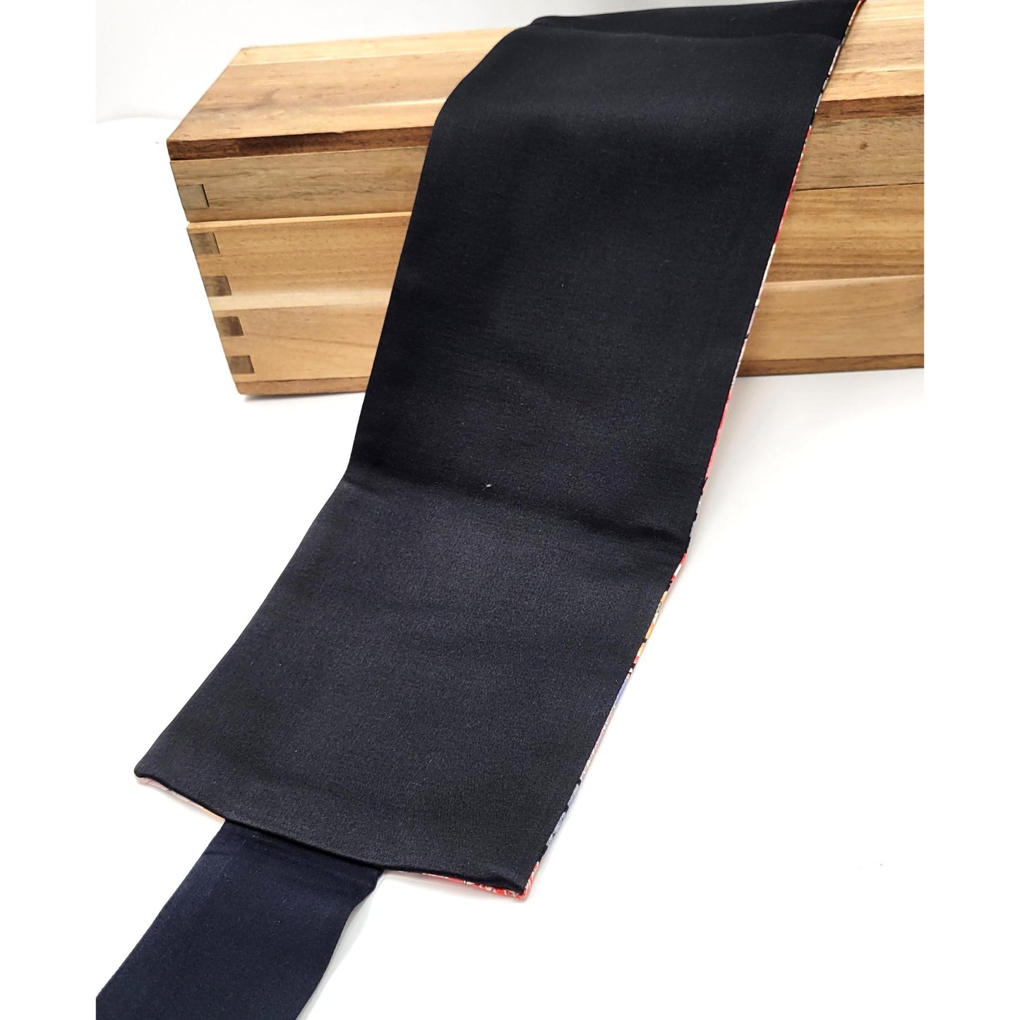 Ceinture réversible Musubi en coton - Pivoine et Chrysanthème