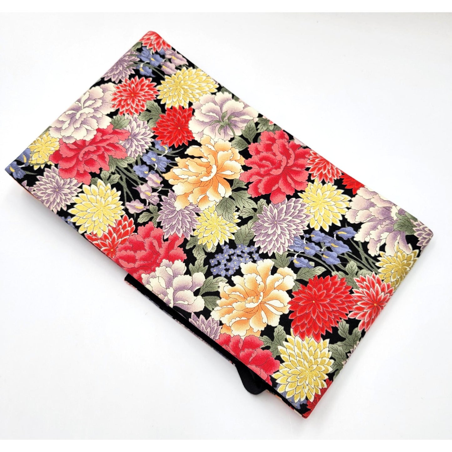 Ceinture réversible Musubi en coton - Pivoine et Chrysanthème