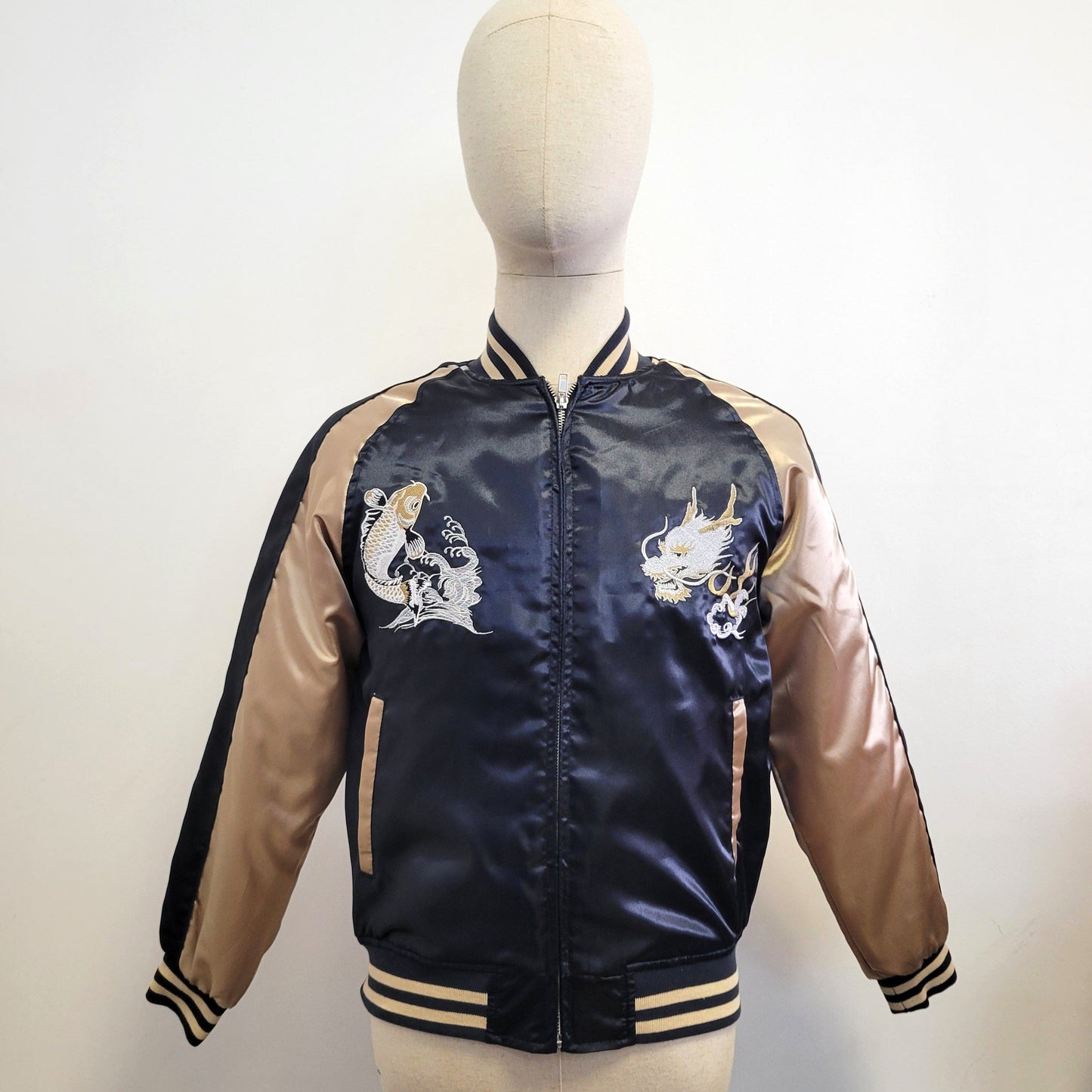 Sukajan Koi and Dragon - Navy