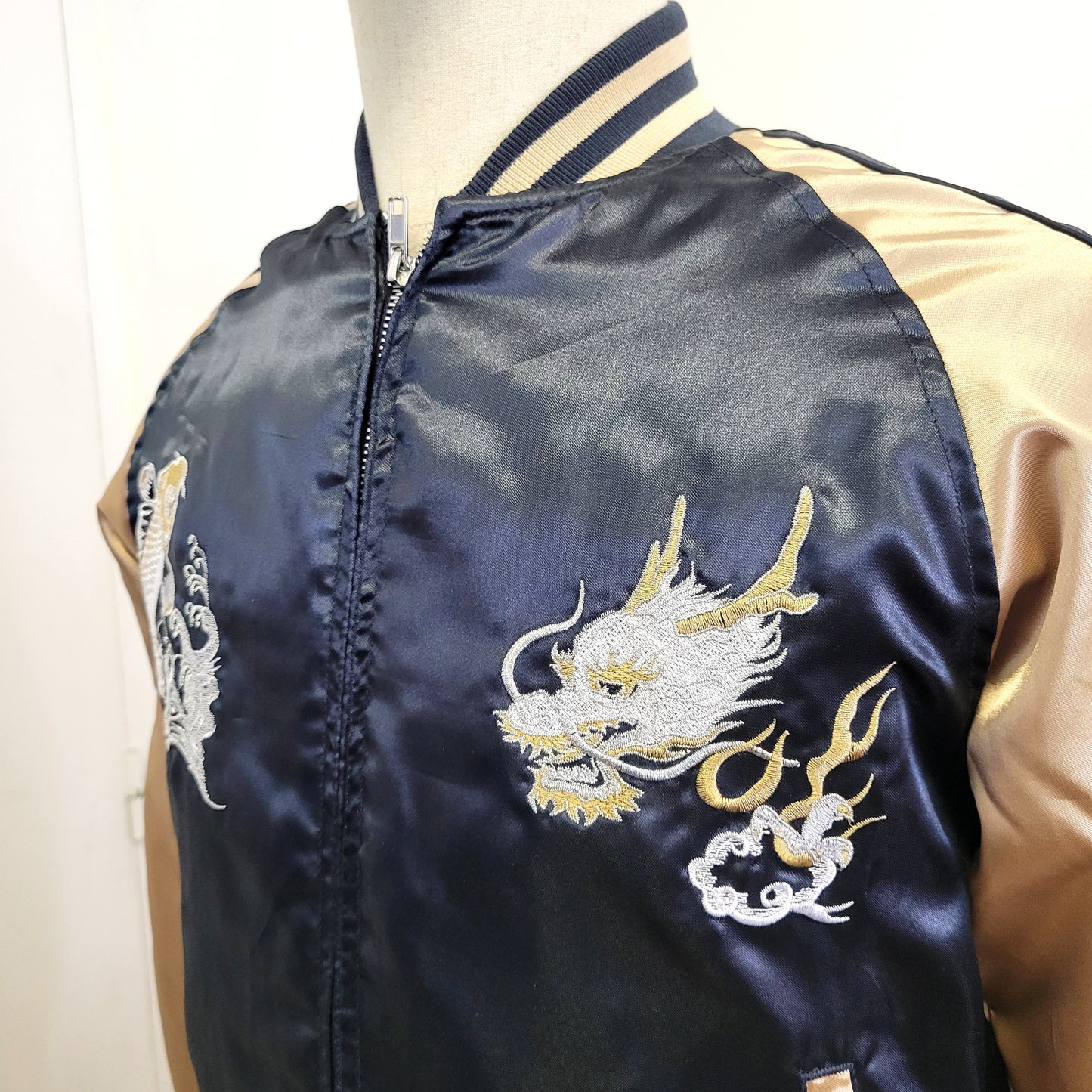 Sukajan Koi and Dragon - Navy