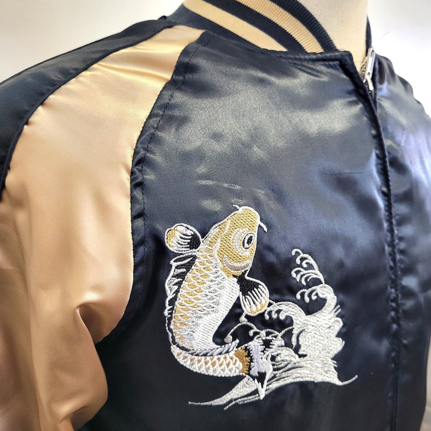 Sukajan Koi and Dragon - Navy