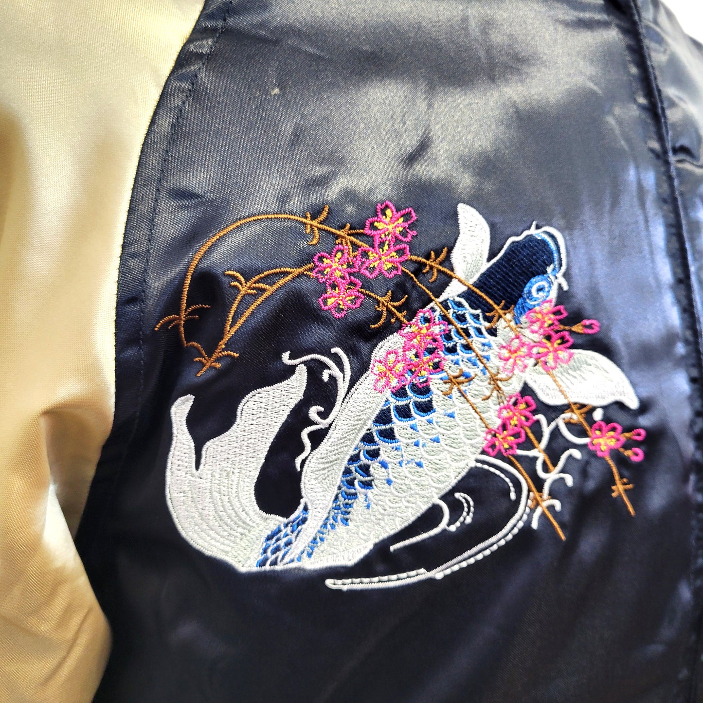 Sukajan Koi et Mont Fuji - Navy Non  rembourré