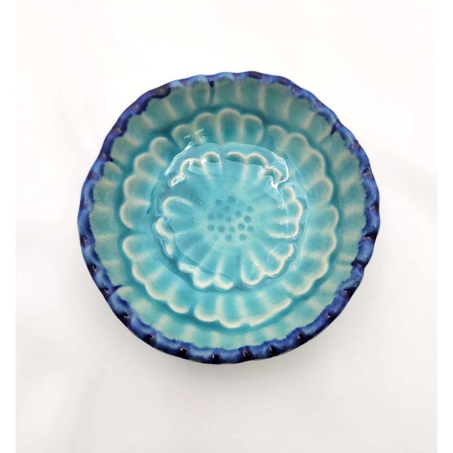 PETIT PLAT TURQUOISE FLEUR