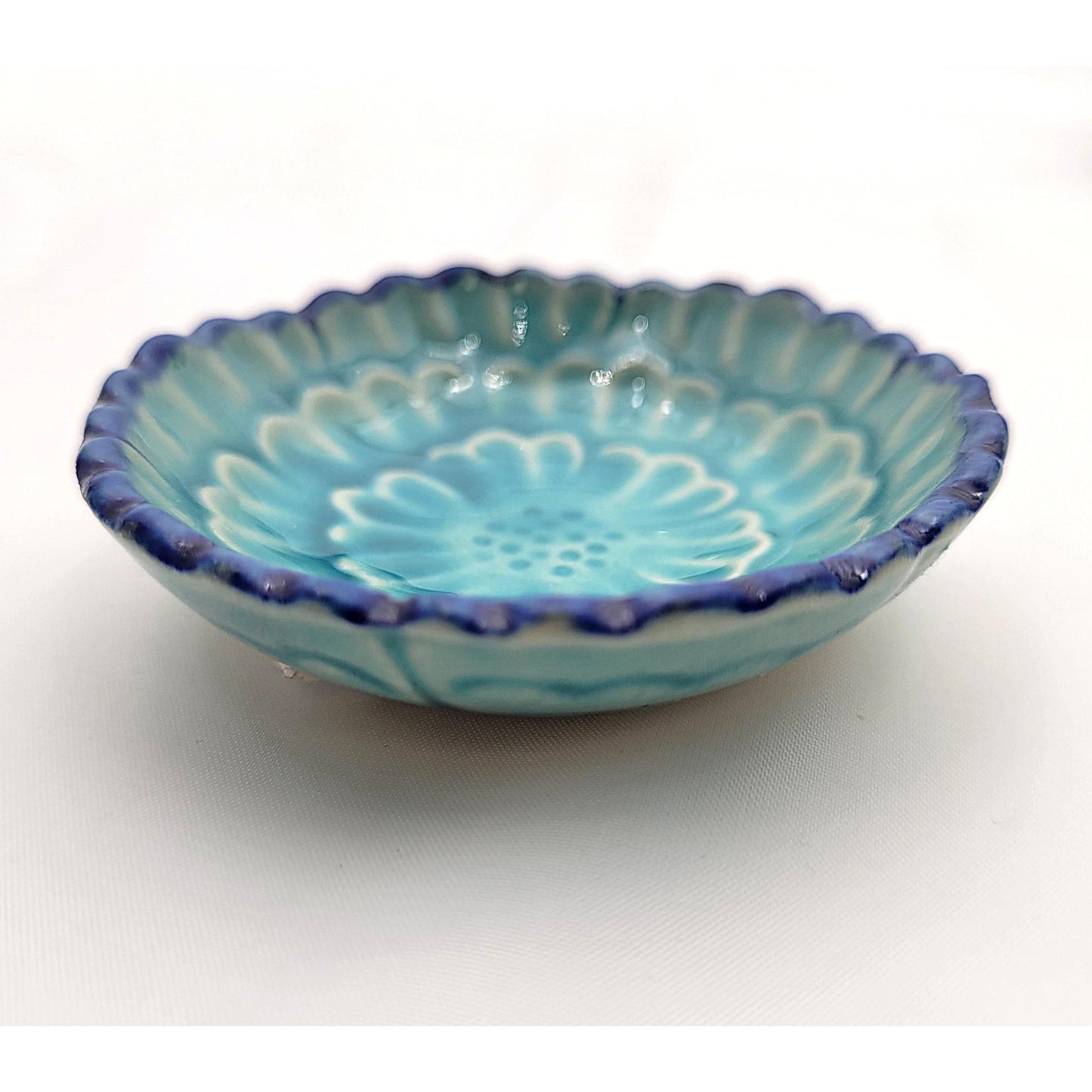PETIT PLAT TURQUOISE FLEUR