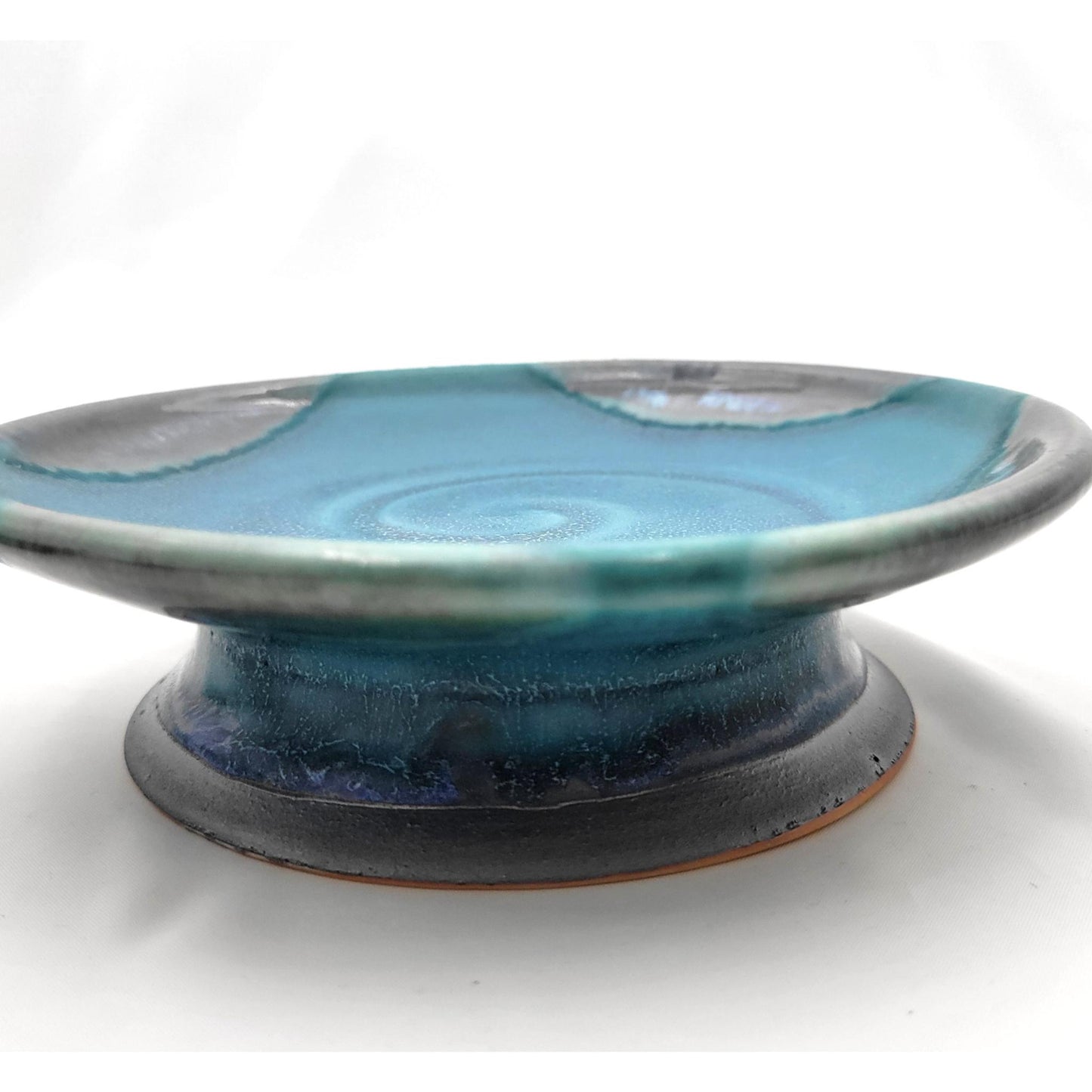 ASSIETTE TURQUOISE SPIRALE