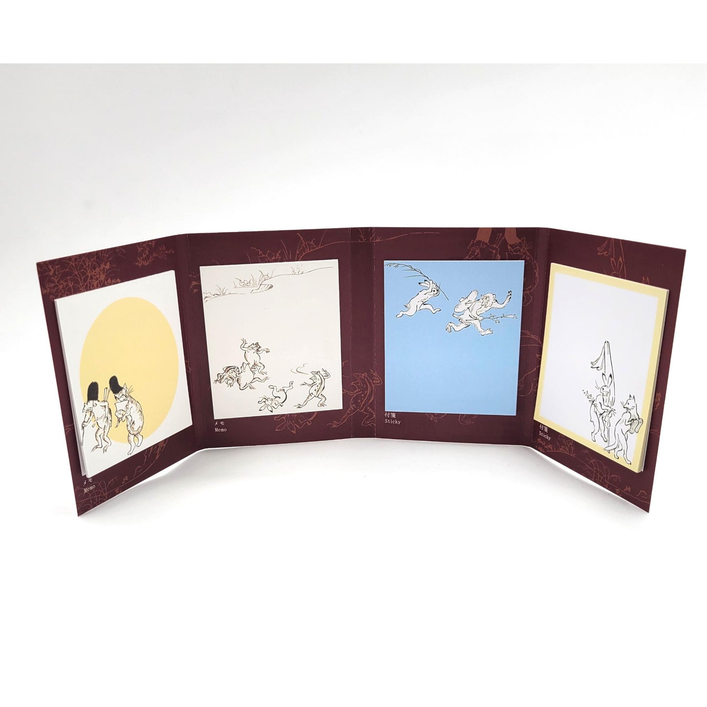 Set de Post-it Ukiyo-e - Chōjū-jinbutsu (4 designs) - 6×7 cm