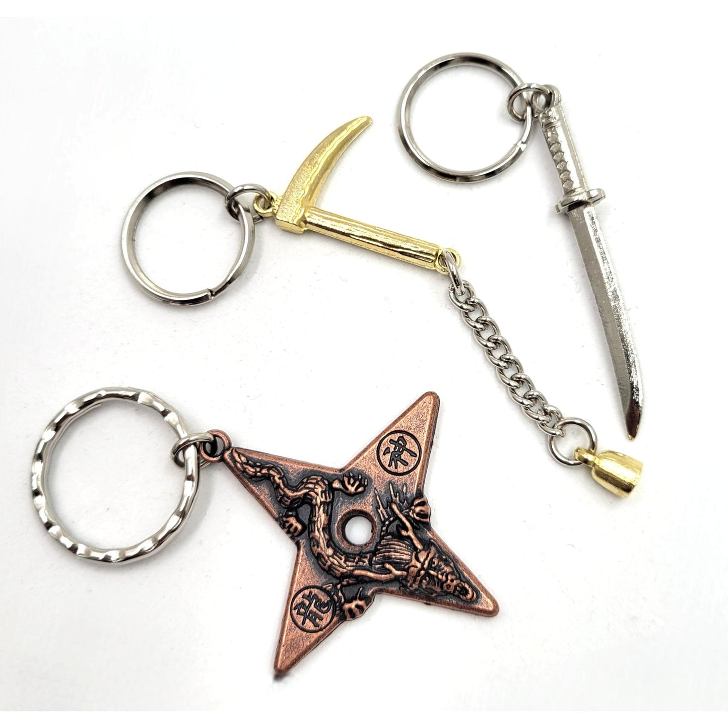 Porte-clés Armes Japonaises : Katana de Samouraï & Set d'Armes Shinobi