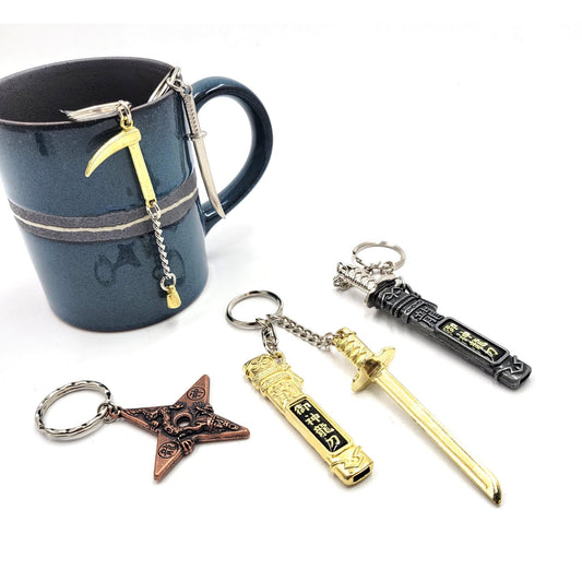 Japanese Weapons Keychain: Samurai Katana & Shinobi Weapon Set