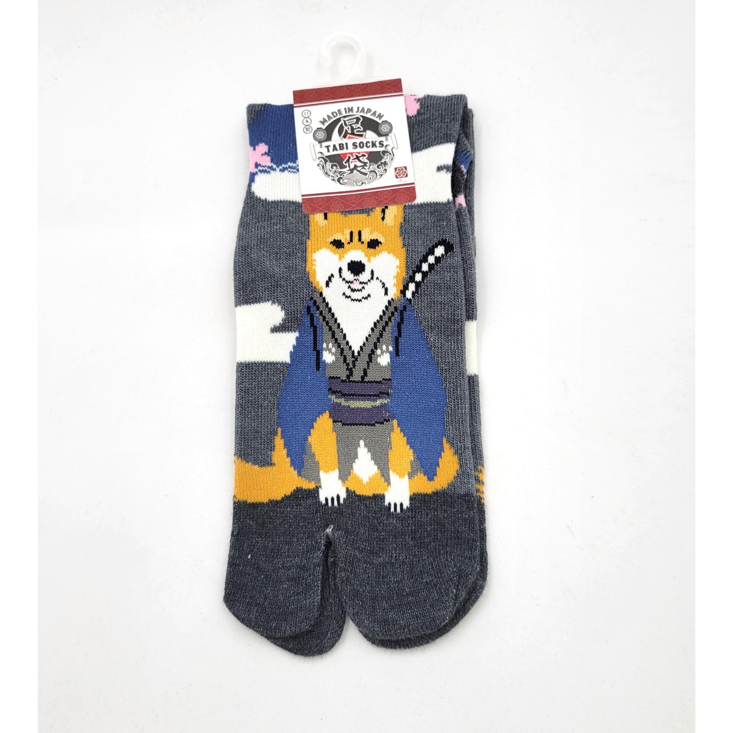 Chaussettes Japonaises Tabi en coton - Chien Shiba Samourai Taille EU 34 à 40