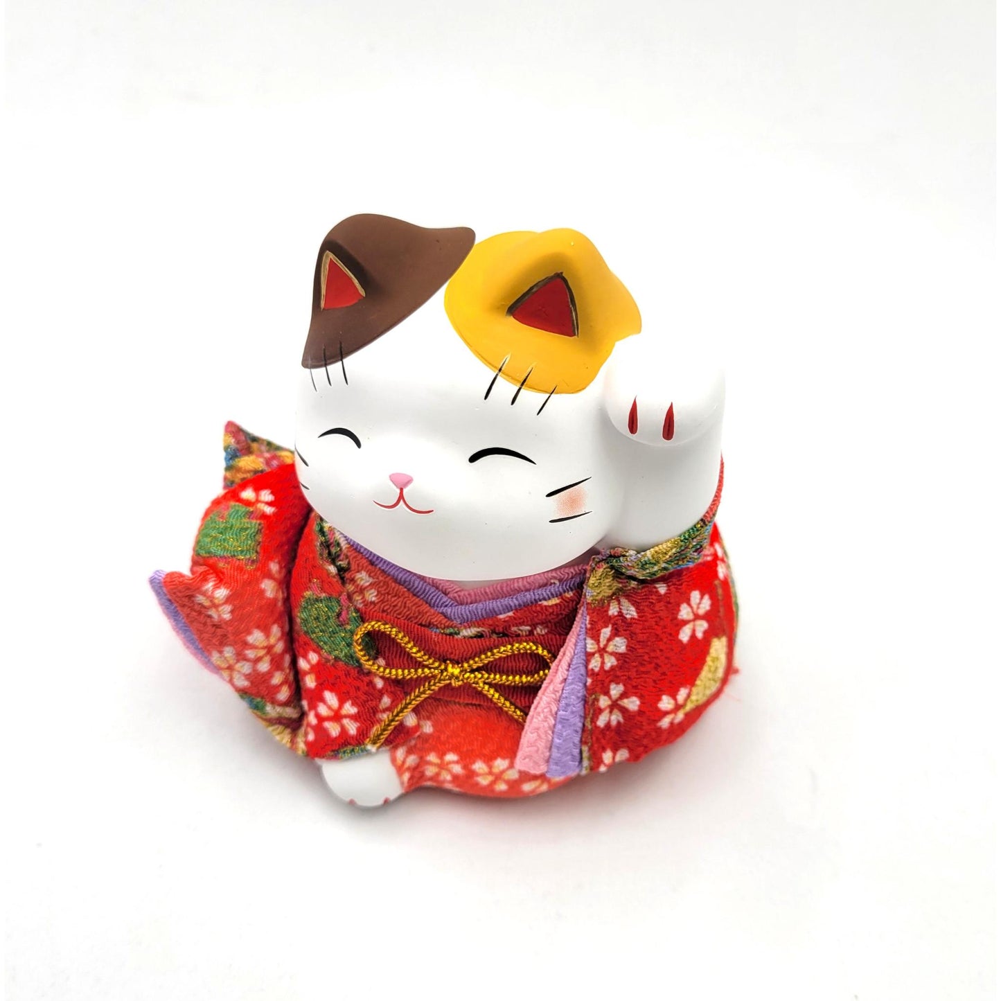 CHIRIMEN NEKO RED KIMONO