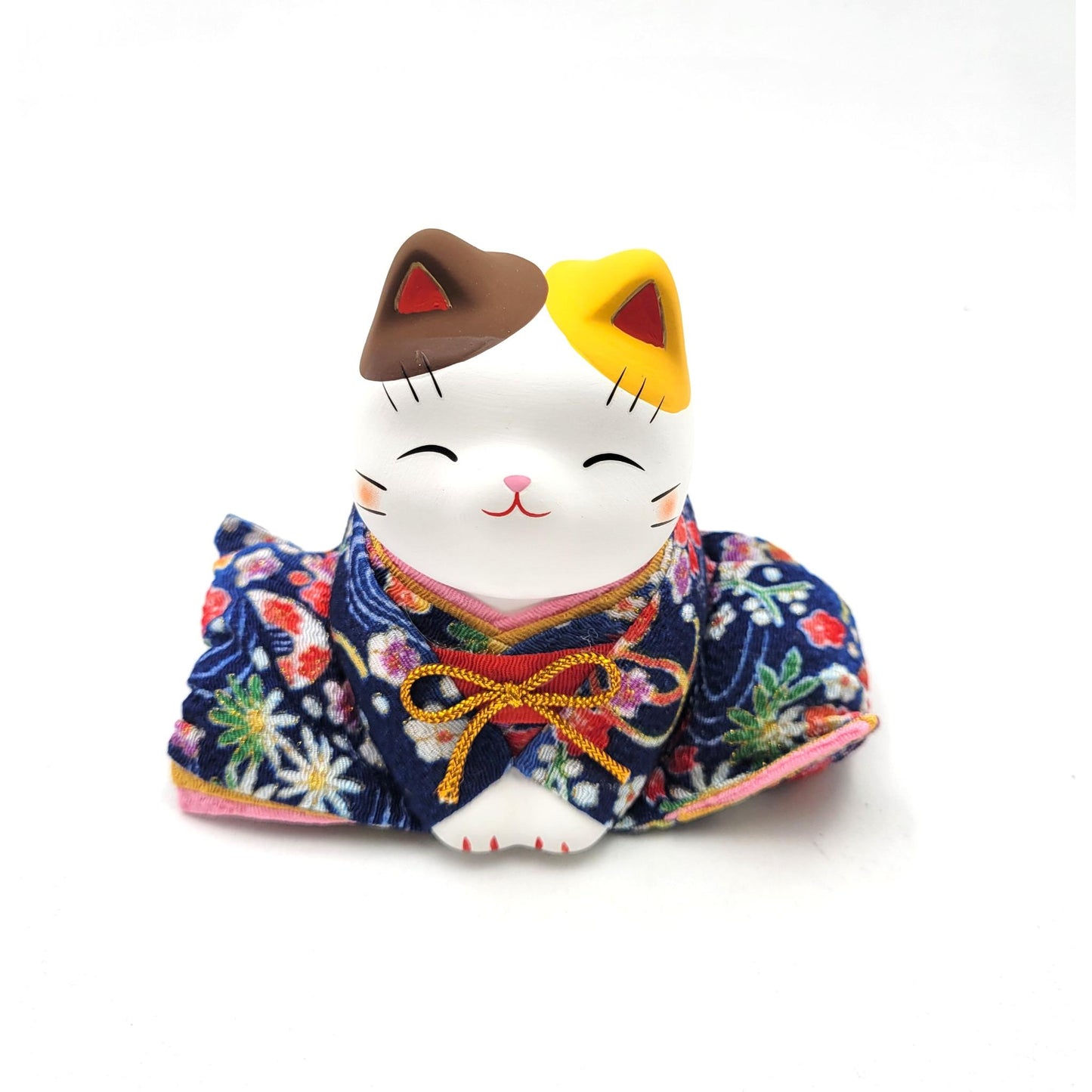 CHIRIMEN NEKO KIMONO BLUE