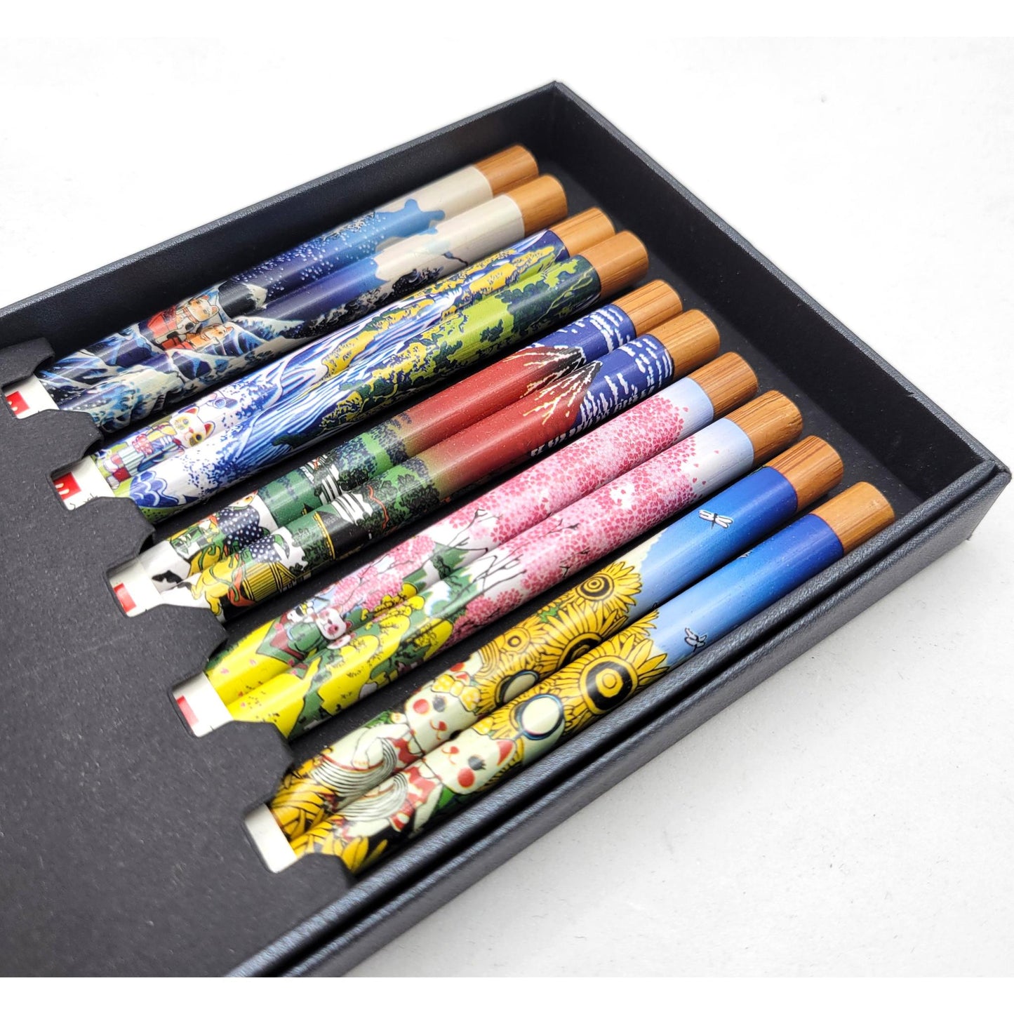 Lot de 5 Paires de Baguettes Bambou - 2 Designs