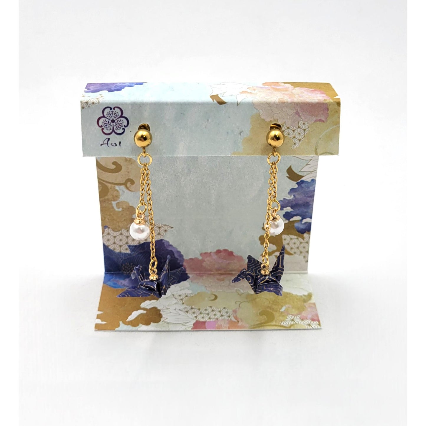 Boucles d'oreilles Gru - Vert, Rouge, Violet, Rouge Doree AOI