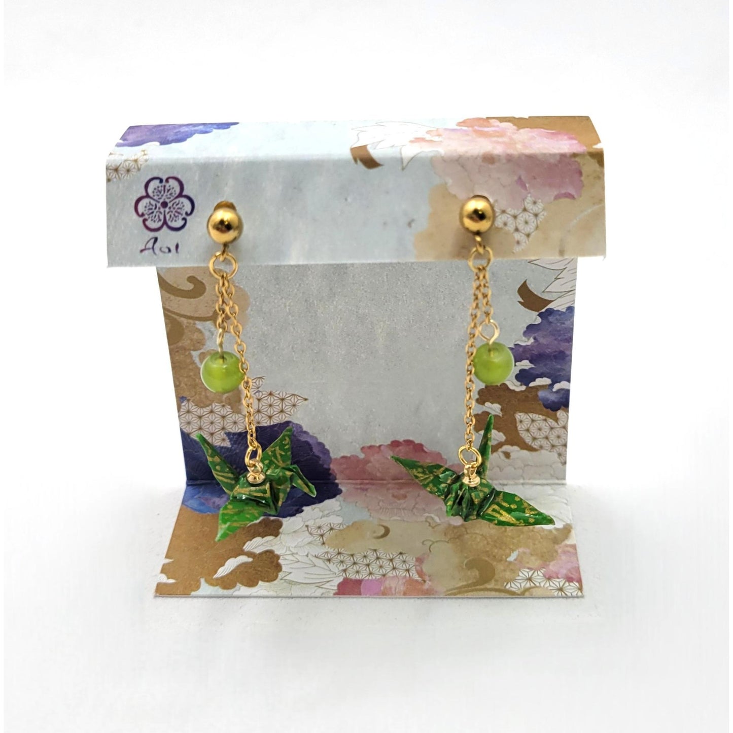 Boucles d'oreilles Gru - Vert, Rouge, Violet, Rouge Doree AOI