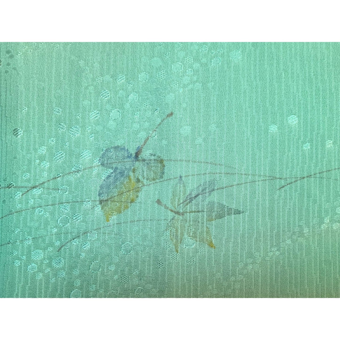 Vintage Japanese Silk Haori Jacket - Authentic Kimono Robe [Des pois verts]