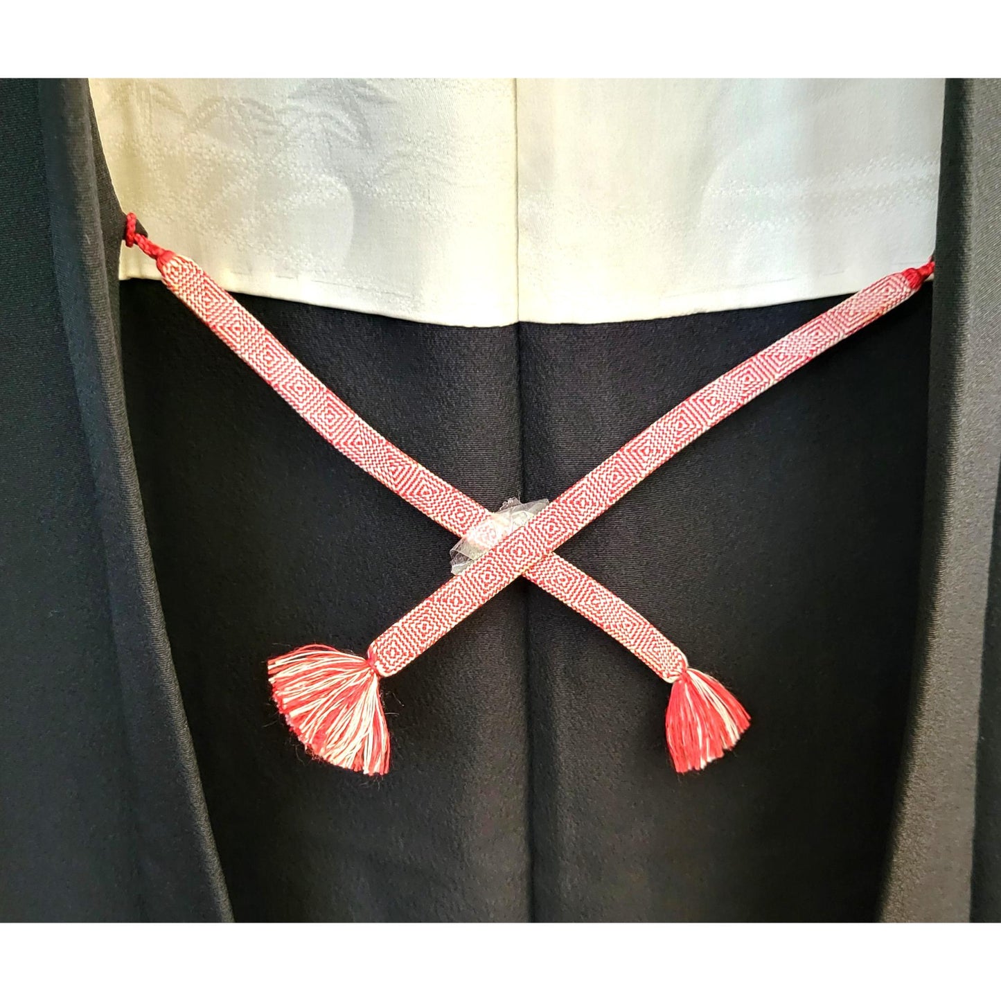 Vintage Japanese Silk Haori Jacket - Authentic Kimono Robe Noir  [Les enfants jouent]