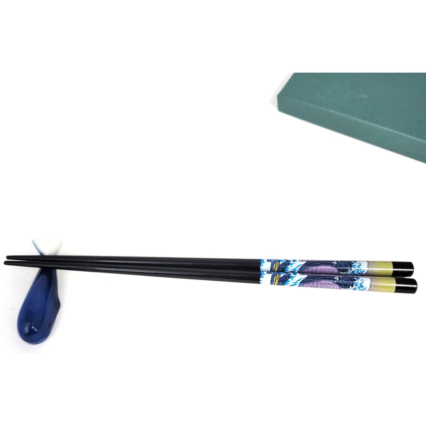 Lot de 5 Paires de Baguettes Bambou - UKIOE Hokusai le noir et le bois