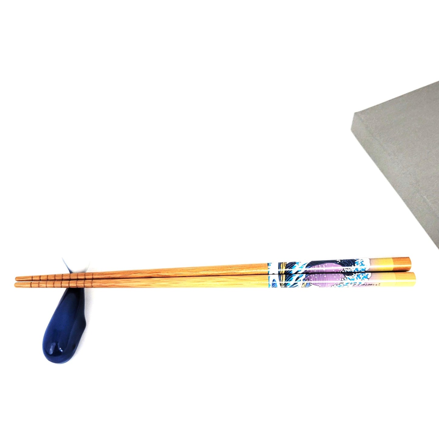 Lot de 5 Paires de Baguettes Bambou - UKIOE Hokusai le noir et le bois