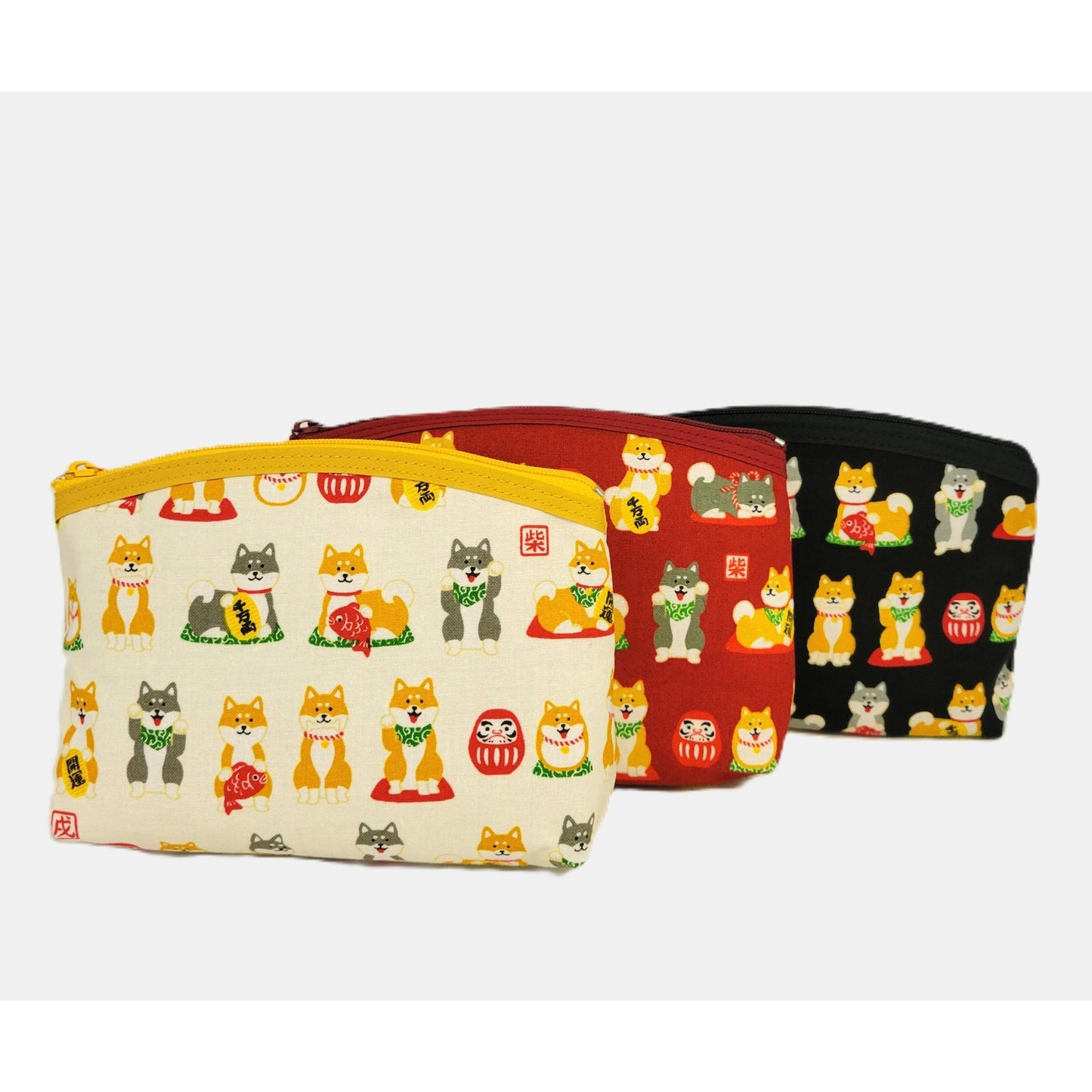 Pochette Shiba Inu & Daruma – Esprit Japonais