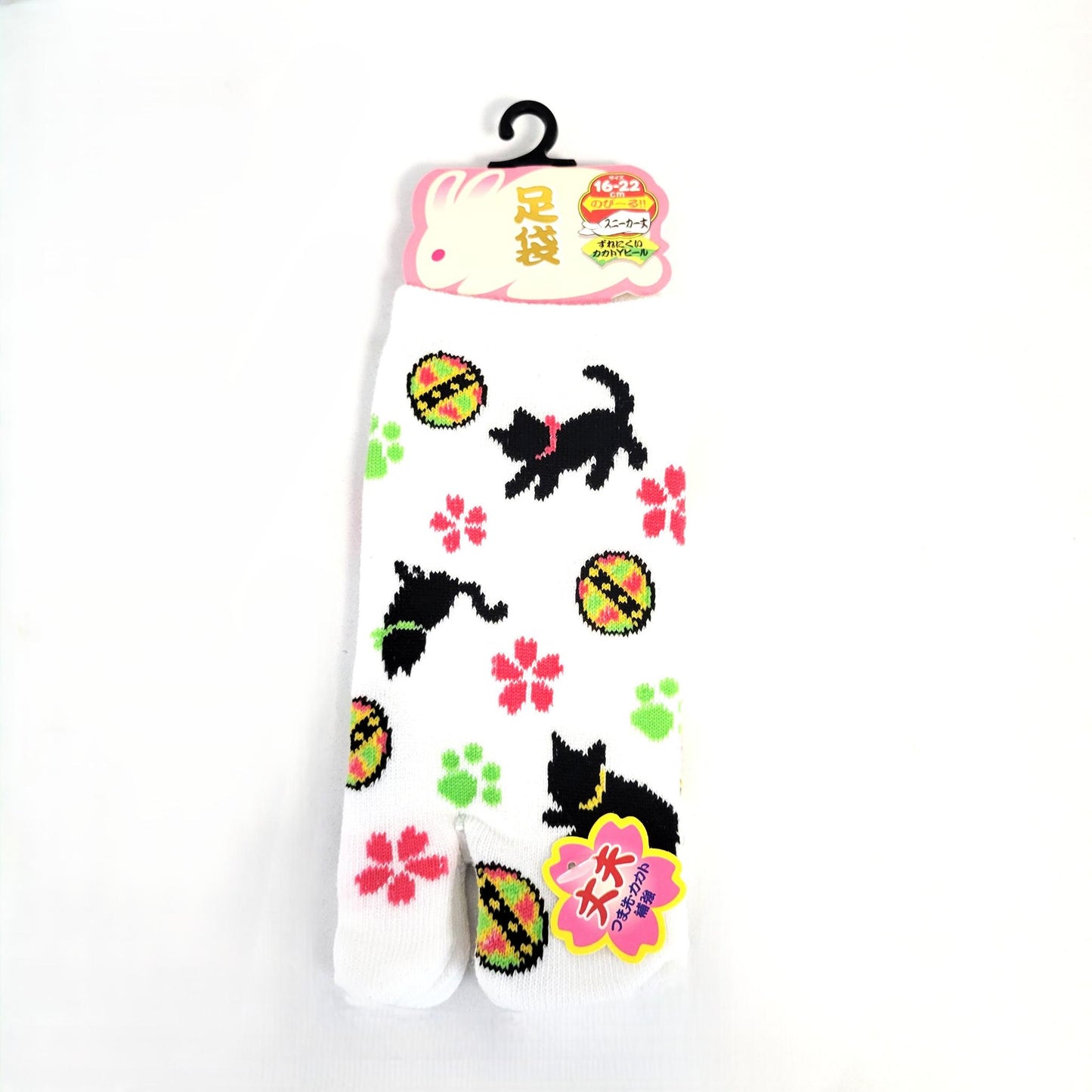 Chaussettes Japonaises Tabi enfant en Coton et Motif Chat Taille 26-34