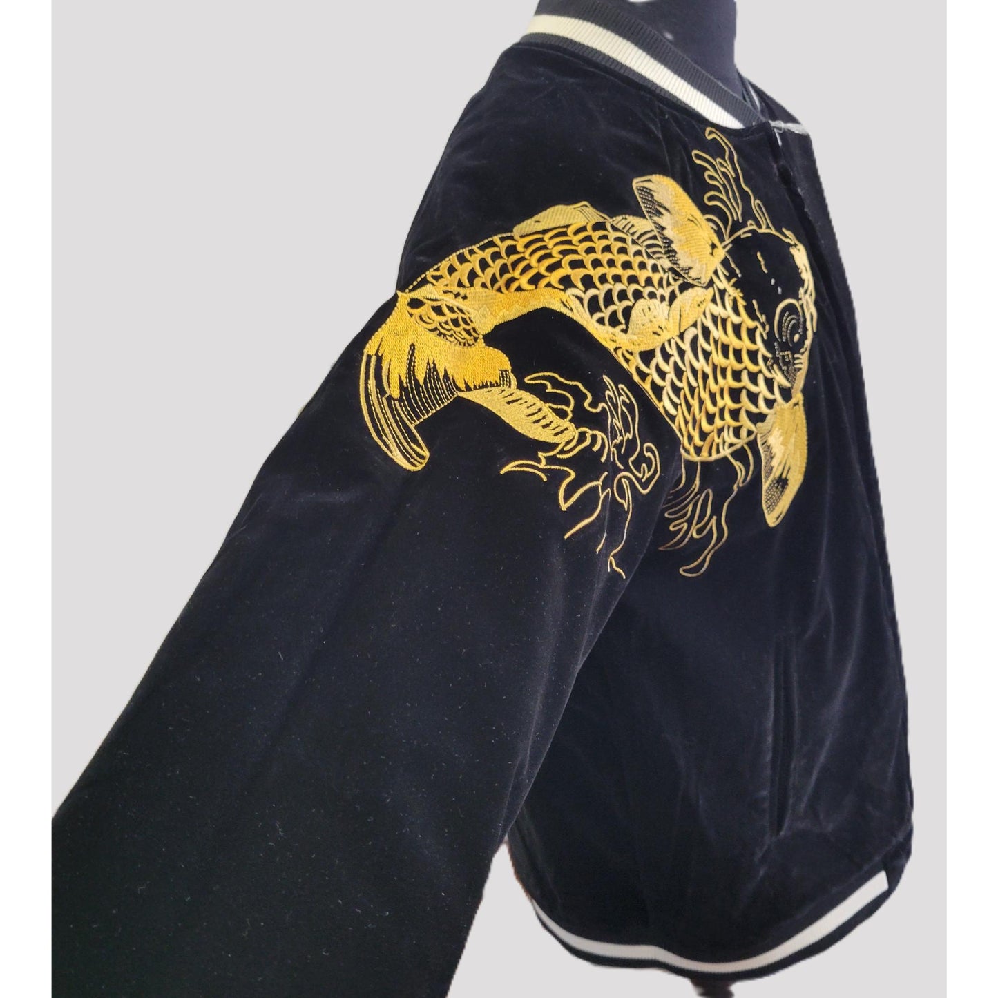 Sukajan Réversible : Dragon Sakura & Carpe Koï d'Or