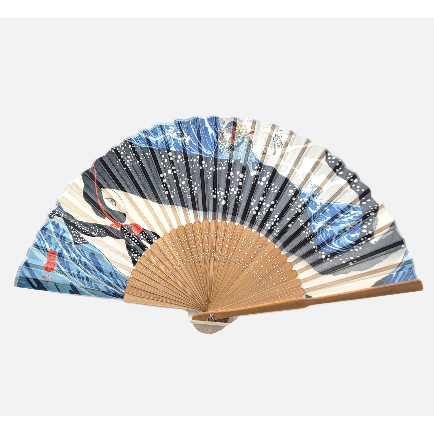 Collection Eventail AOI - Motif UKIYOE Japonais Kuniyoshi Le poisson rouge et la baleine