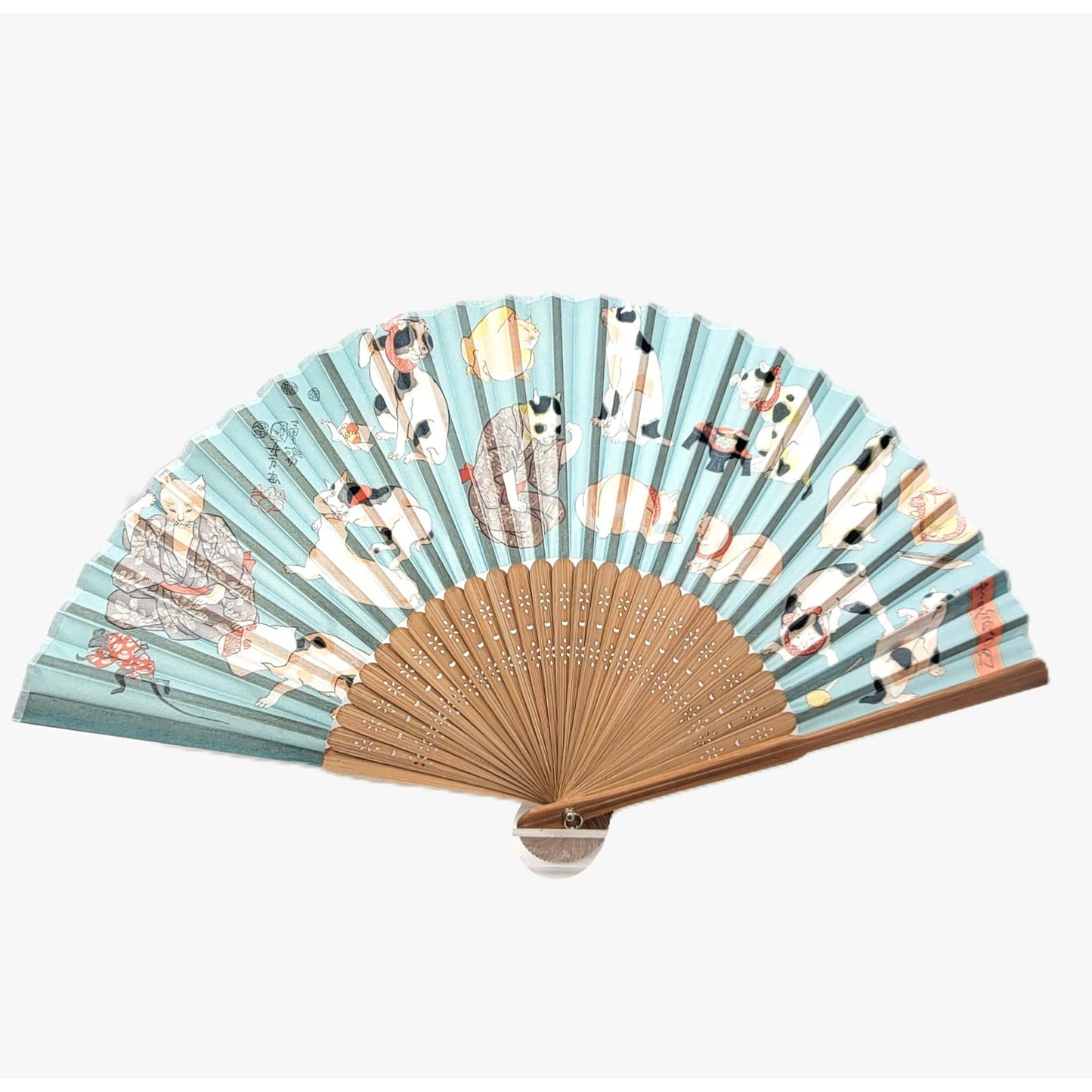 Collection Eventail AOI - Motif UKIYOE Japonais  Kuniyoshi Chat