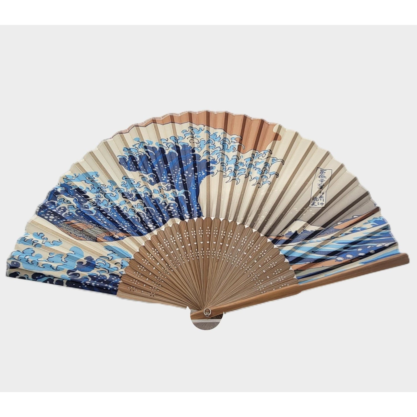 Collection Eventail AOI - Motif UKIYOE Japonais HOKISAI-Le Mont Fuji rouge et les vagues