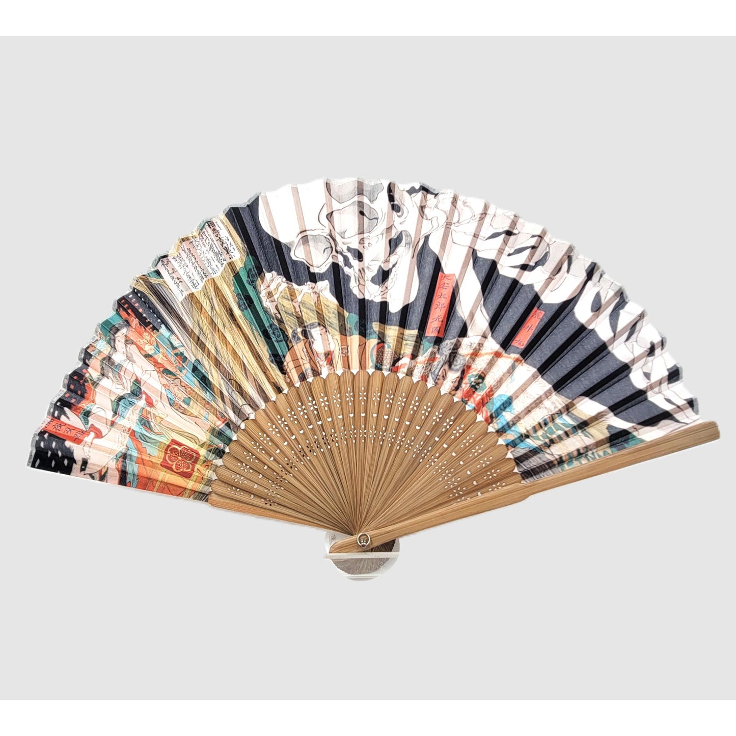AOI Fan Collection - Kuniyoshi Heroes and Skeleton Japanese Ukiyo-e Design