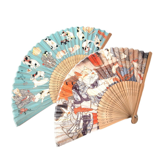 Collection Eventail AOI - Motif UKIYOE Japonais  Kuniyoshi Chat