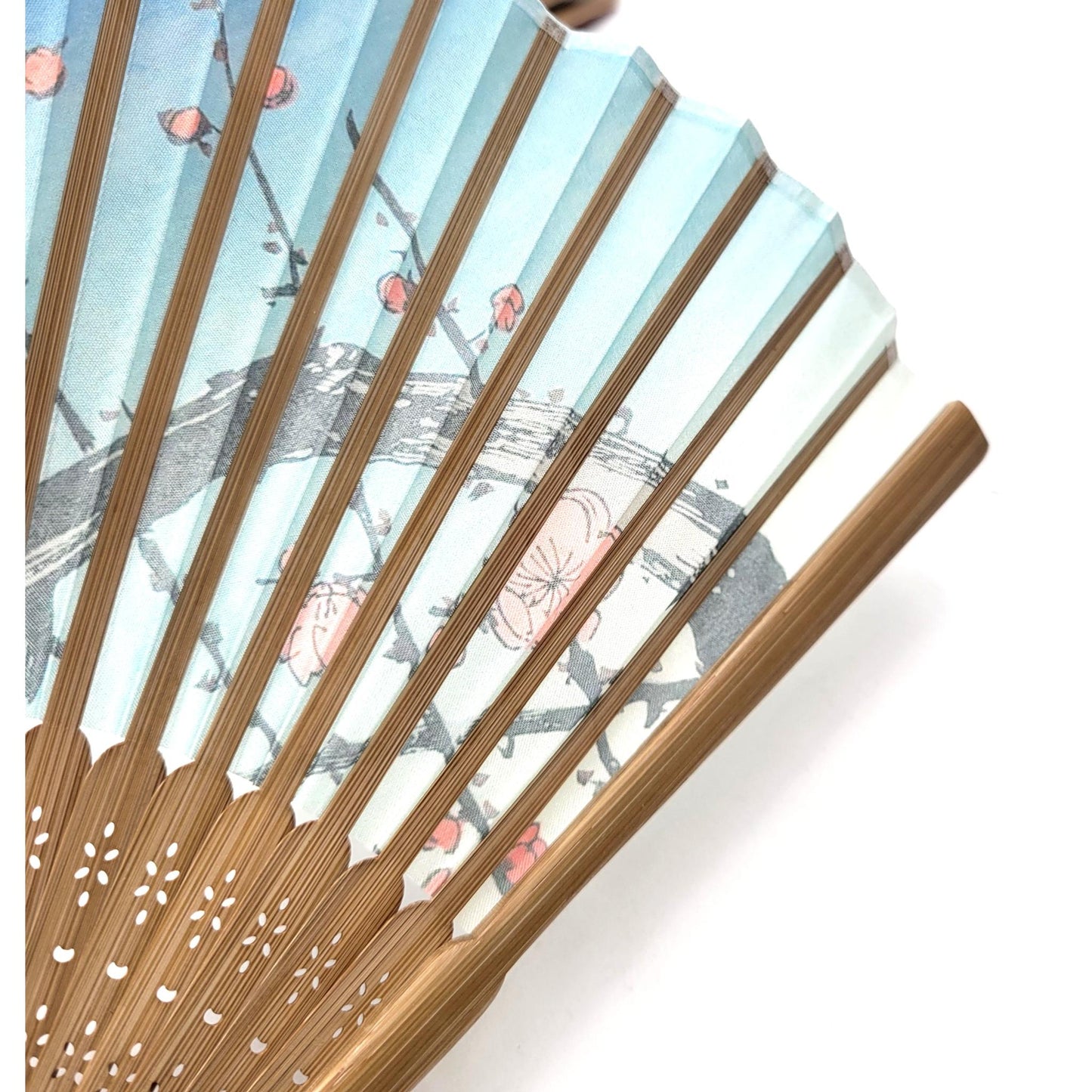 AOI Fan Collection - Japanese Ukiyo-e Hiroshige Red Plum and Crane pattern