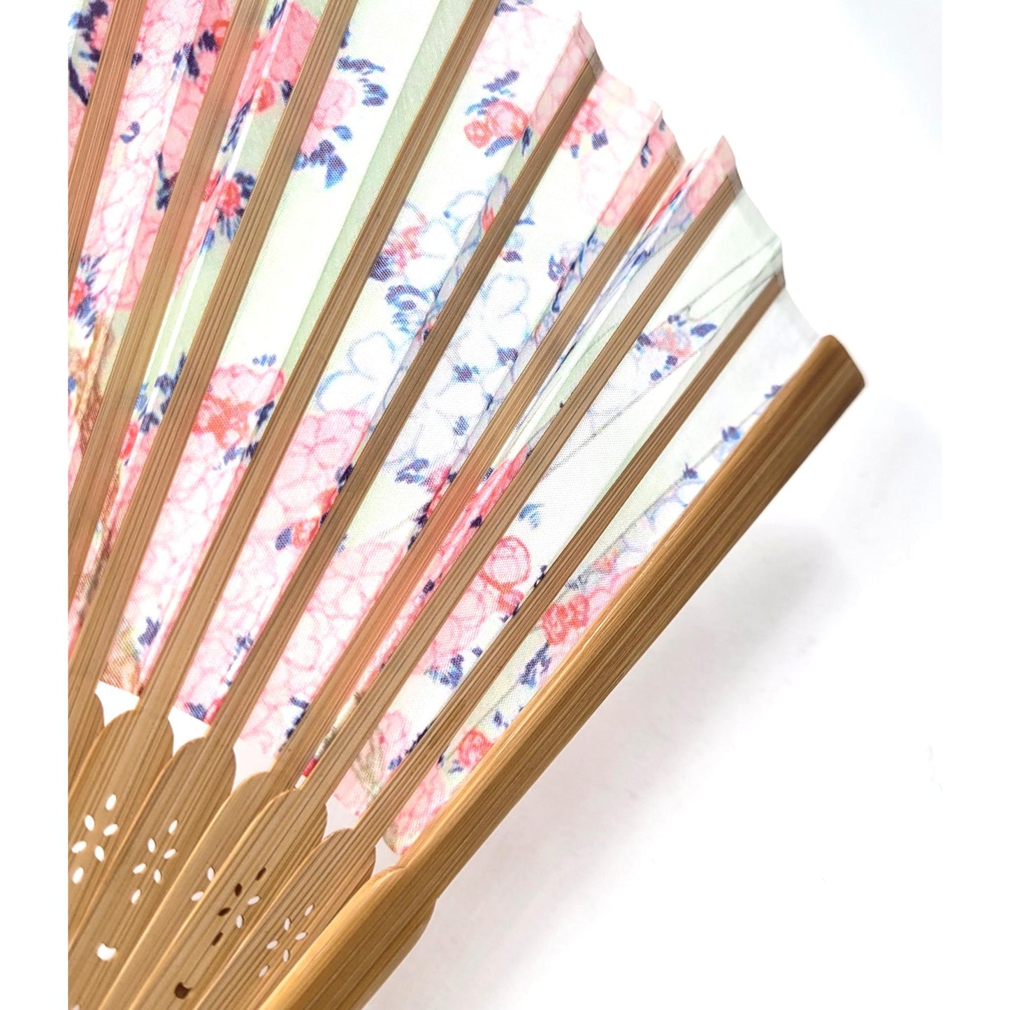 Collection Eventail AOI - Motif UKIYOE Japonais HOKISAI　Mont Fuji aux cerisiers en fleurs et hortensias