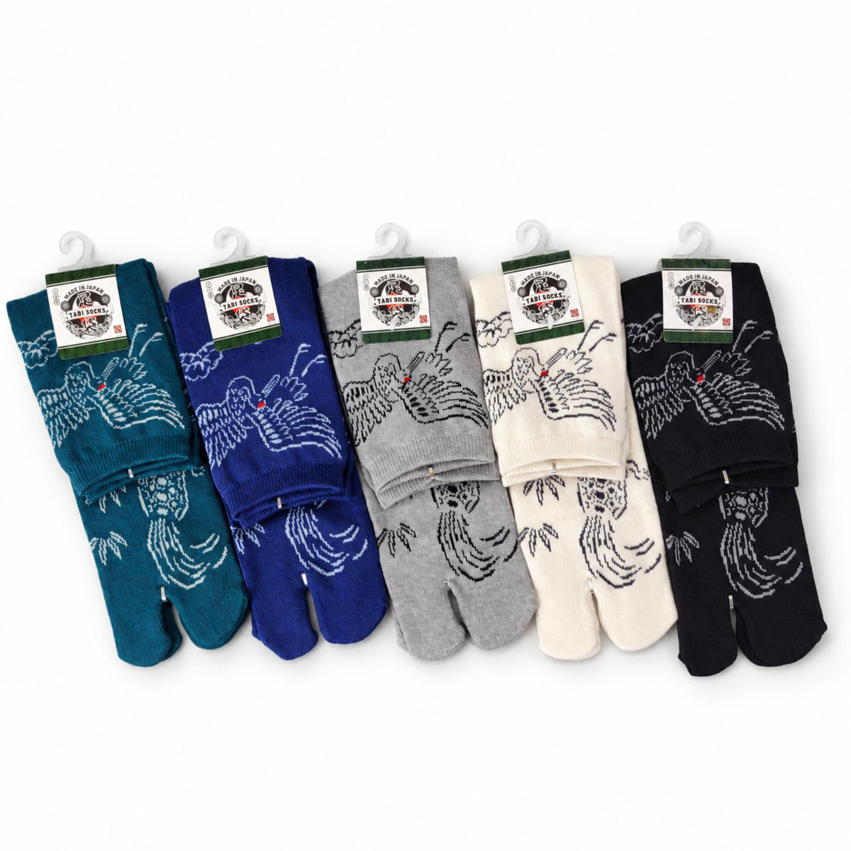 Chaussettes Japonaises Tabi - Grue et Tortue - Taille EU 40 - 45