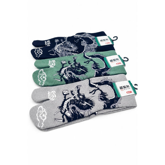 Chaussettes Japonaises Tabi en Coton et Motif Dragon Taille 40-45
