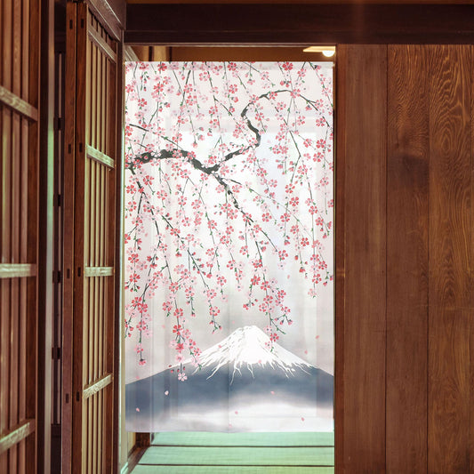 Noren rideau japonais - Sakura et Mont Fuji