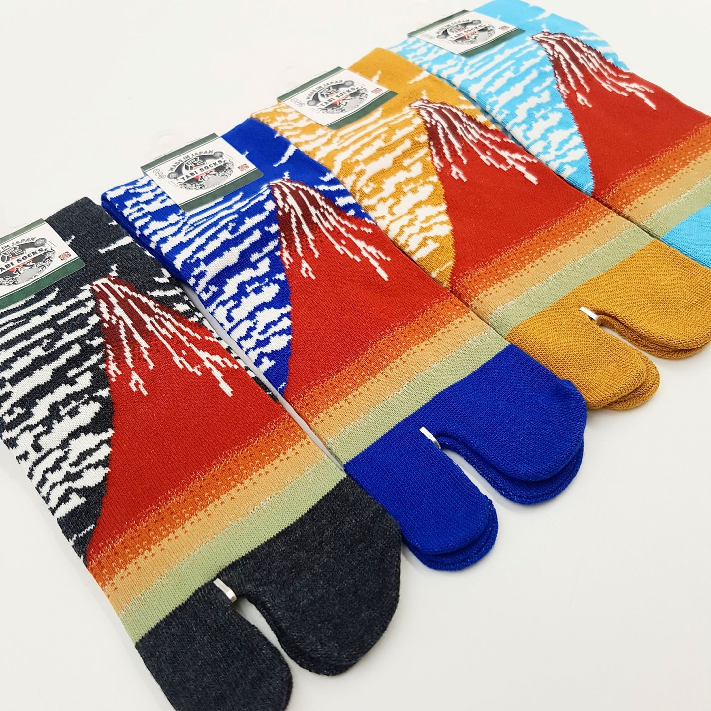 Chaussettes Japonaises Tabi en Coton - Mont Fuji Taille Large