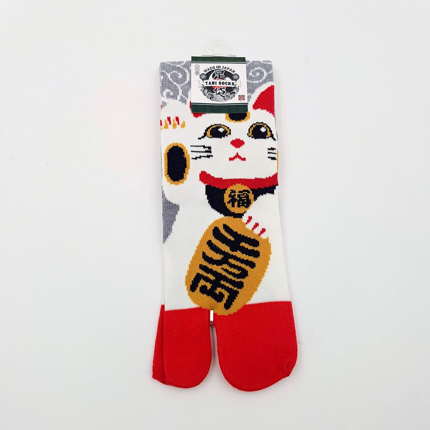 Chaussettes Japonaises Tabi en Coton - Maneki Neko Chat Taille Large