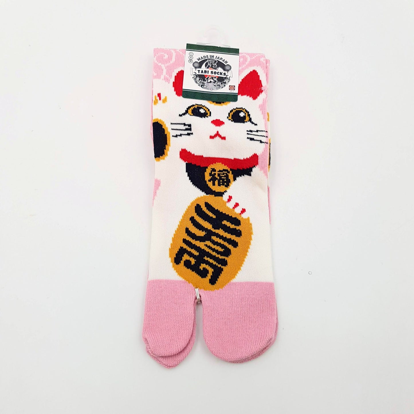 Chaussettes Japonaises Tabi en Coton - Maneki Neko Chat Taille Large