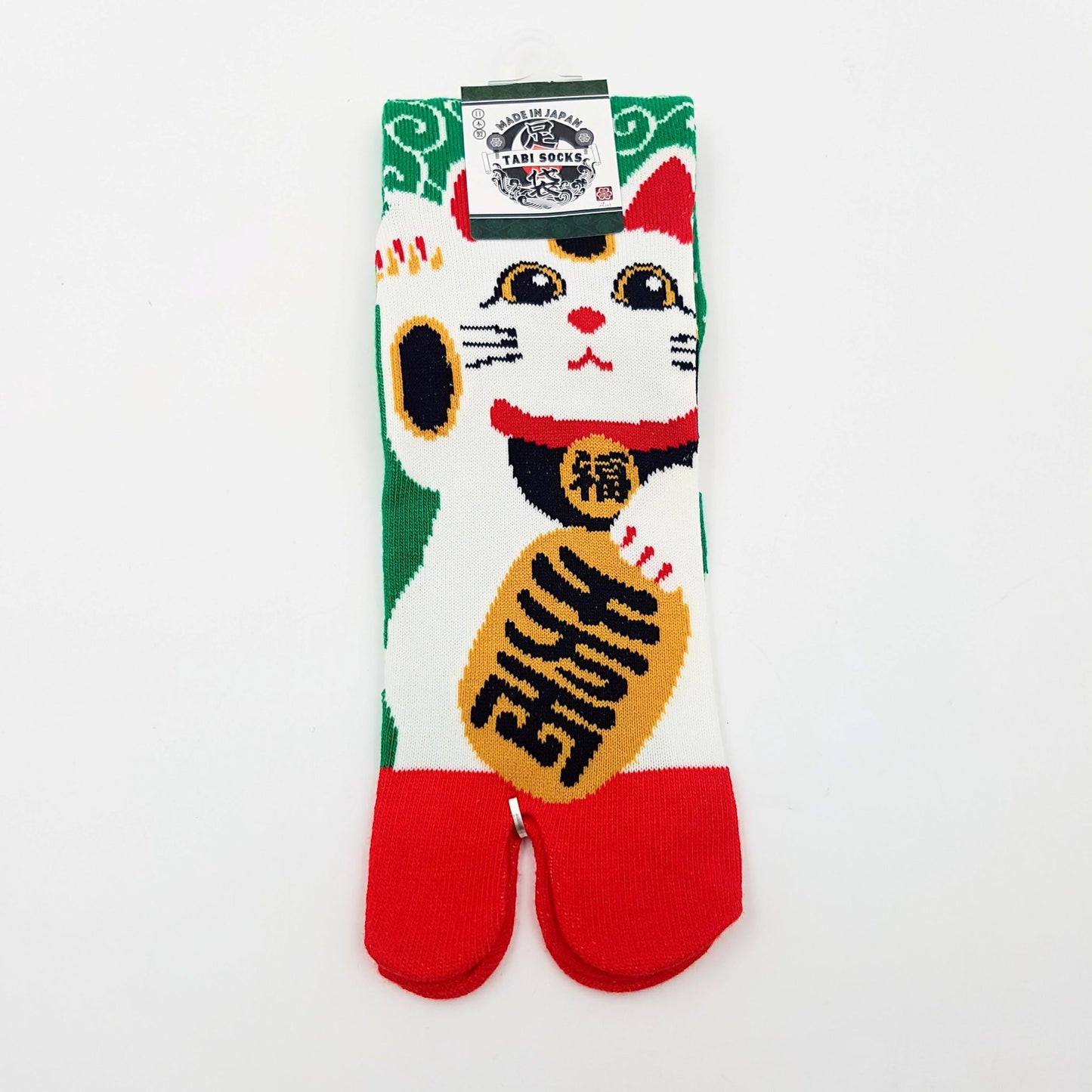 Chaussettes Japonaises Tabi en Coton - Maneki Neko Chat Taille Large