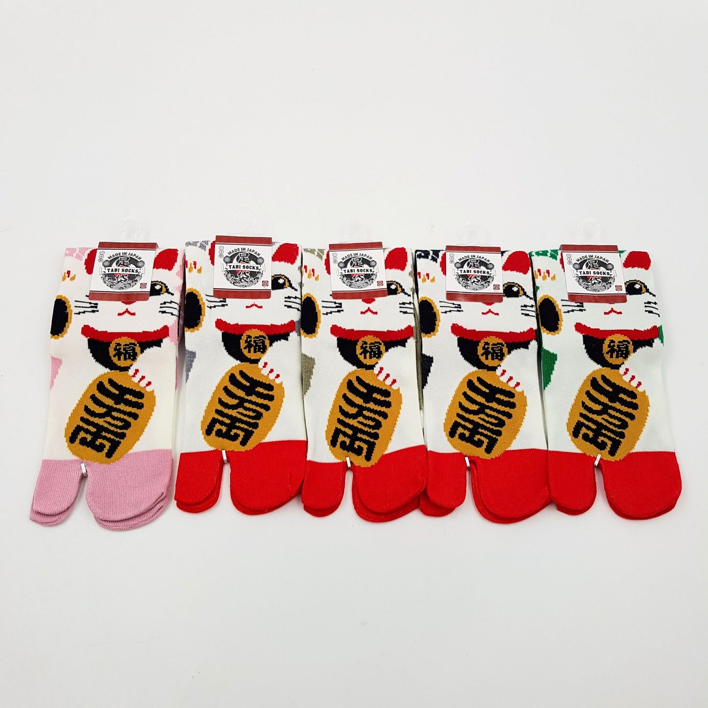 Chaussettes Japonaises Tabi en Coton - Maneki Neko Chat