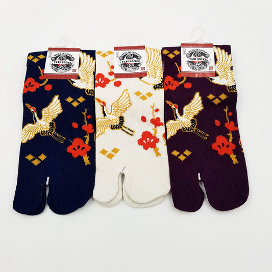 Chaussettes Japonaises Tabi en Coton - Grue