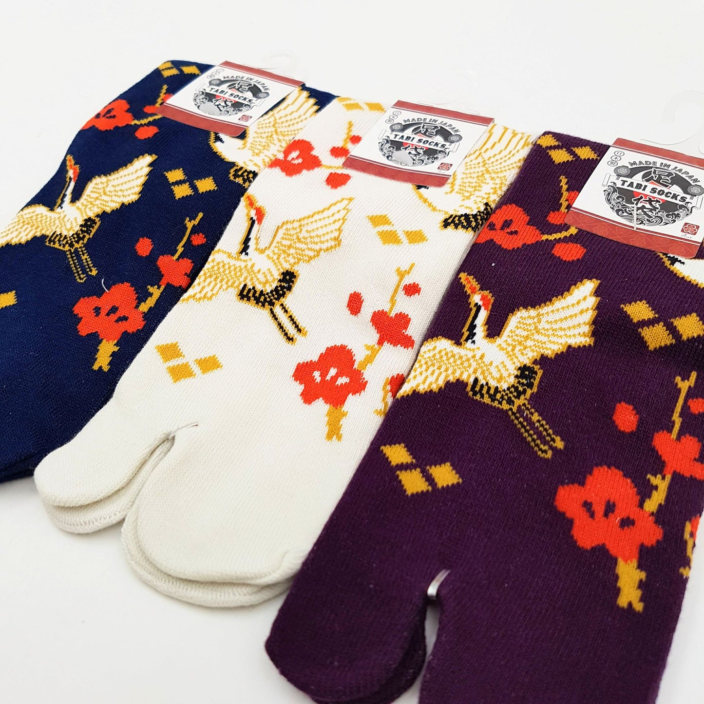 Chaussettes Japonaises Tabi en Coton - Grue