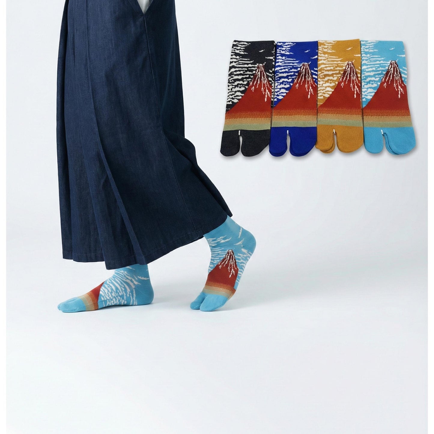 Chaussettes Japonaises Tabi en Coton - Mont Fuji