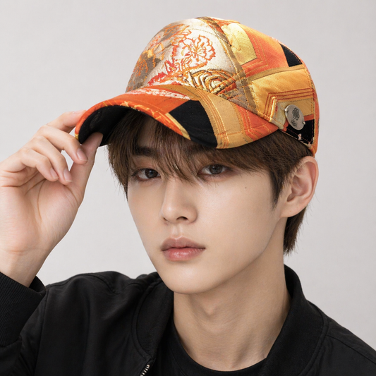 OBI Cap – Traditional Japanese Floral Pattern