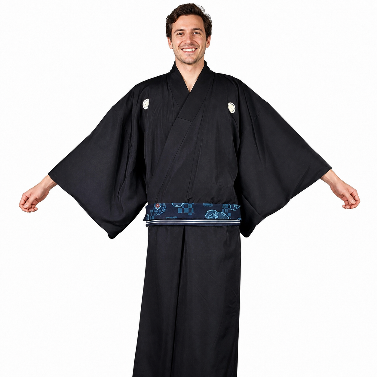 Ceinture réversible Musubi en coton - Marine