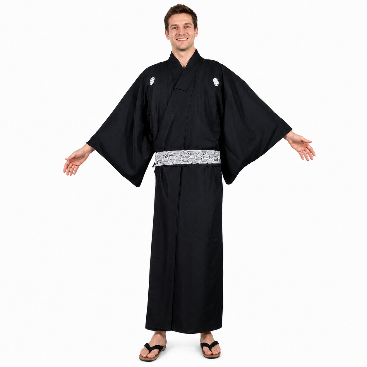 Ceinture réversible Musubi en coton - Vague Fuji