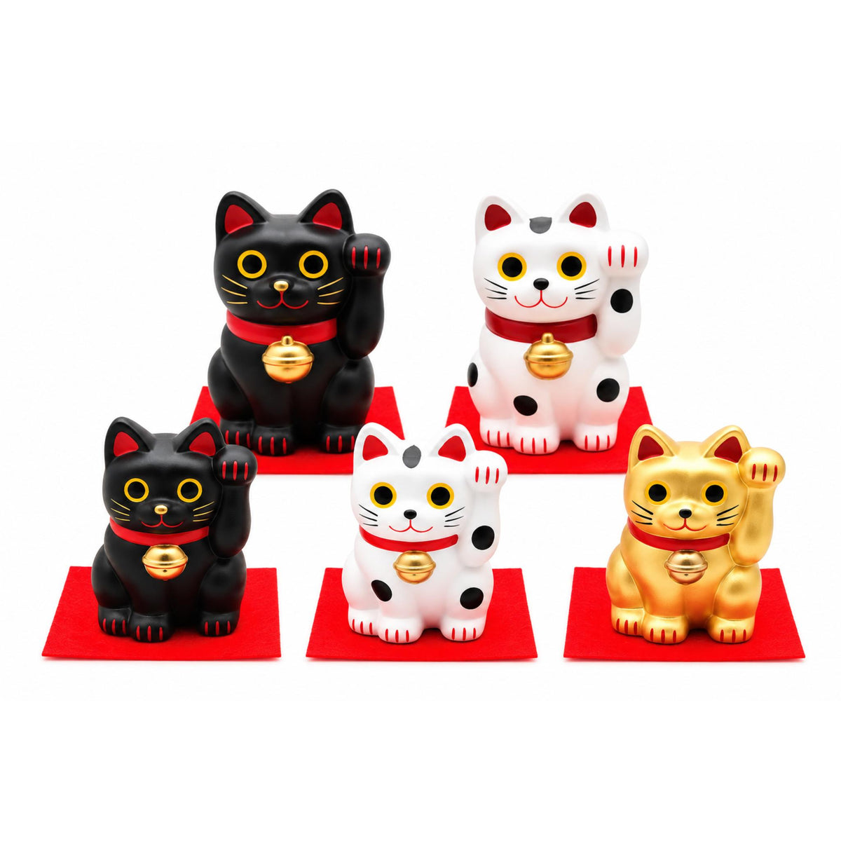 Maneki-neko en céramique – Blanc, Noir ou Or