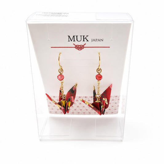 Boucle d'oreille japonaise Origami Tsuru Grue MUK